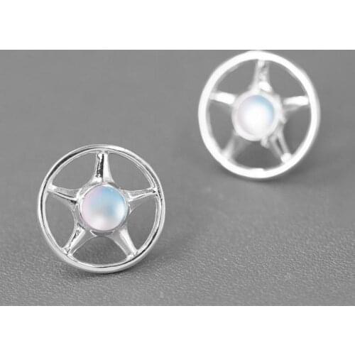 Volta Van Stud Earrings Fine Jewelry 925 Sterling Silver 2021 New Elegant Glass Beads Geometric Trendy Concise Fashion Earrings