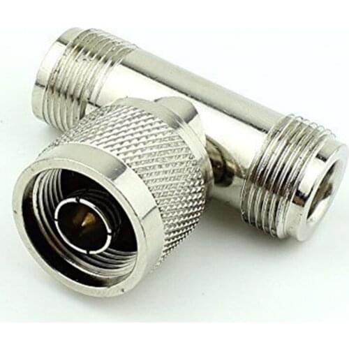 N Plug Male to 2x Jack Female 3 Way Adapter RF Connector N Male to 2 Double N Female T Type Plug Jack RF Adapter