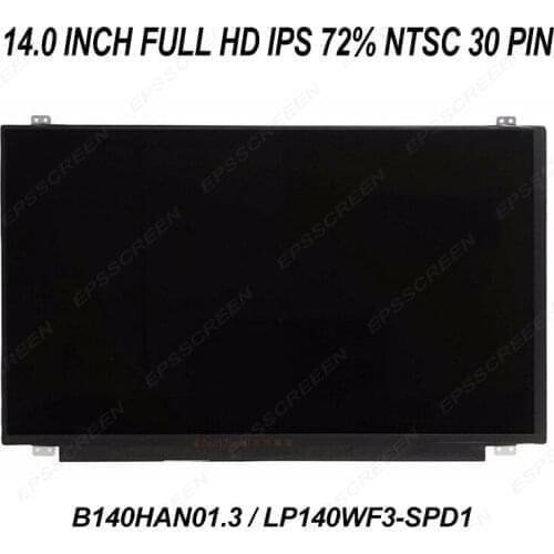 Replacement display for DELL LATITUDE E7450 E7440 14.0" Full-HD ips LED LCD Screen B140HAN01.3 M1WHV 0M1WHV