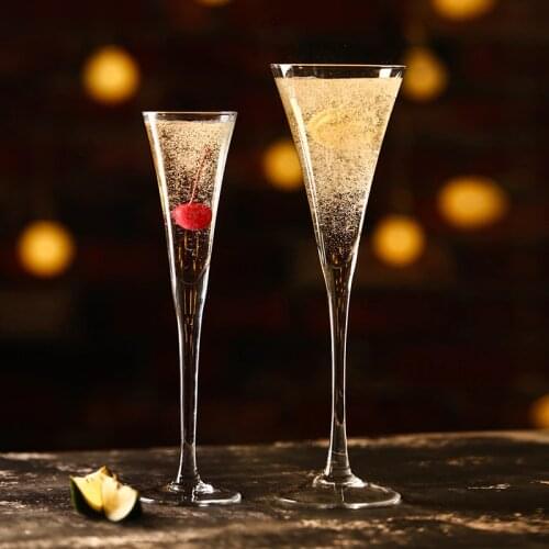INS V-shape Wedding Champagne Coupes Trumpet Shape Cocktail Glass For Bar Home Used Blend Martini Cup Rum Sparkling Wine Goblet