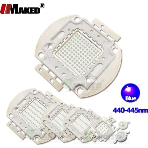 High Power LED COB Chip 1W 3W 5W 10W 20W 30W 50W 100W Deep Blue 440nm Matrix Integrated SMD Diode Light Beads For Spotlight lamp