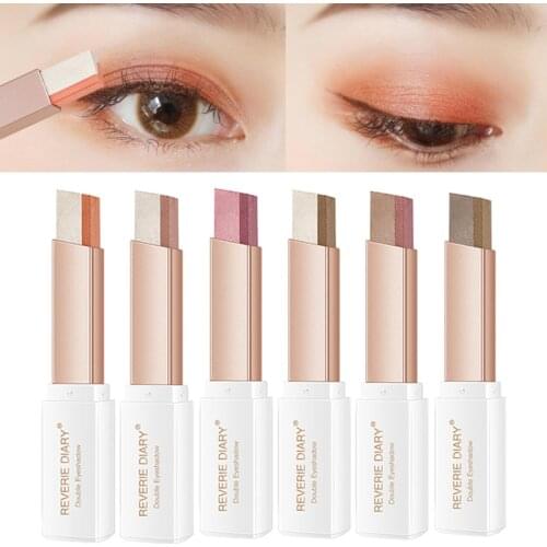 Lazy Eyeshadow Stick Stereo Gradient Shimmer Double Color Eye Shadow Pen Waterproof Easy to Wear Eyeshadow Maquillaje TSLM1