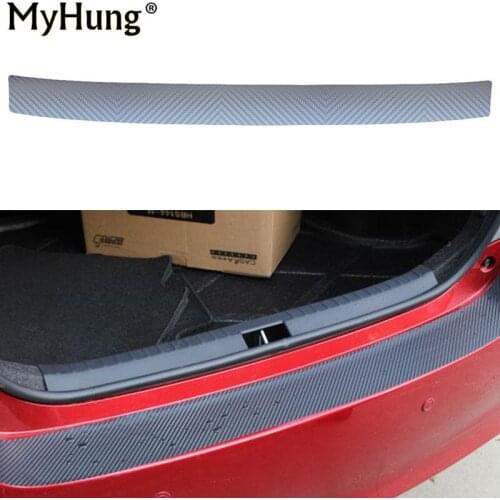 Auto Car Rear Bumper Sill Protector Plate Carbon Fiber Cover Sticker For Hyundai Elantra2012 Verna IX25