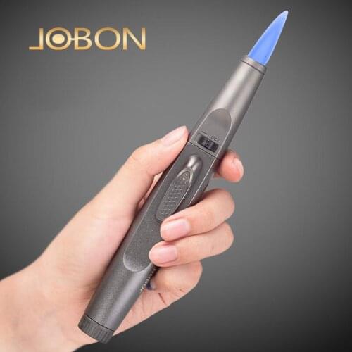 Jobon Direct Fire Blue Flame Pen Igniter Flame Adjustable Size Spray Gun Mental Butane Gas Lighter Camping Candle Cigar Ignition