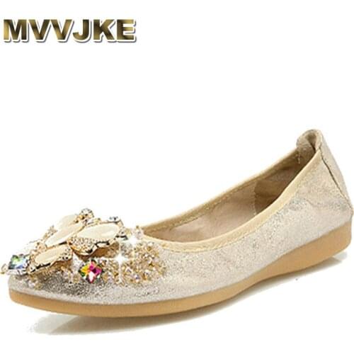 MVVJKENew Style Ballerines Femme Chaussures Big Size Soft Ballet Flats Shoes Women Point Toe Flat Shoes Comfortbale Womens E090