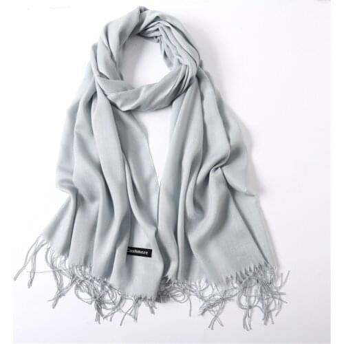 Luxury Brand 2019 New Women Cashmere Solid Scarf winter Thin Pashmina Shawls and Wraps Female Foulard Hijab Stoles Head Scarves