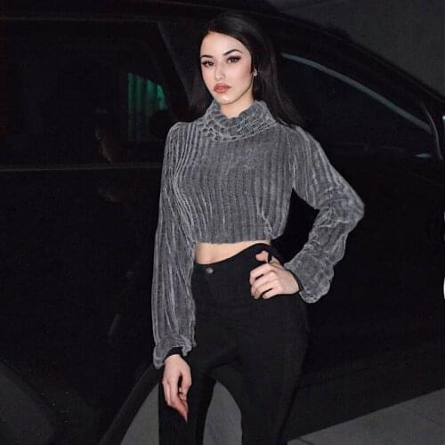 Sexy Retro Turtleneck Sweater Autumn Winter Women Thick Long Sleeve Short Pullovers Solid Slim Coats