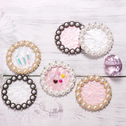 1 Pc Resin Stone Color Nail Round Agate Palette Leaf Shape Nail Salon Tool Color Mixer Drawing Plate DIY Nail Art Display