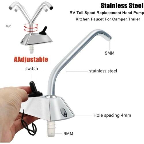 12V Camper Trailer Faucet Spout Single Hole Electric Car Rotation Full Faucet Taps 360 Supplies Camper Caravan Cleaning Deg Z7I6