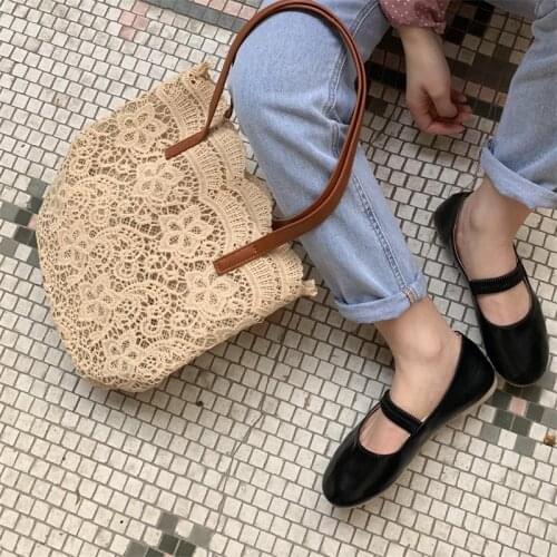 2020 fairy handbag lace bag womens shoulder bag wild fashion casual small fresh ladies large-capacity bucket shopping bag tide
