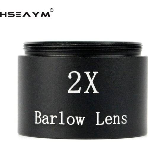 HSEAYM 2X Extenders 1.25"/31.7mm Barlow Lens Pure Optical Glass Lens Broadband Coating for Telescope Eyepiece Ocular