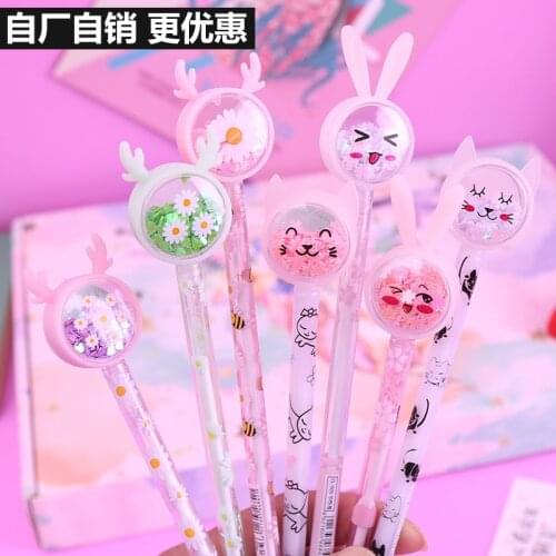 36pcs cartoon neutral pen 0.5mm black cute school supplies