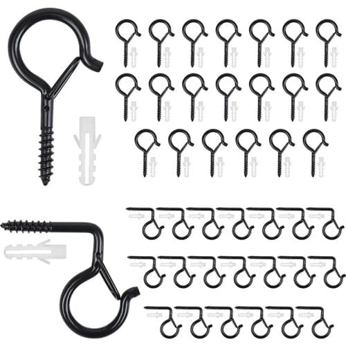 40 Pack Q-Hanger Hooks Metal Screw Hooks Safety Buckle Christmas Lights Hanger For Outdoor String Lights Xmas Lights