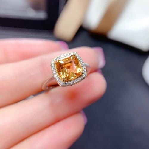 925 sterling silver inlaid natural topaz ring for girlfriend wedding anniversary romantic love party gift