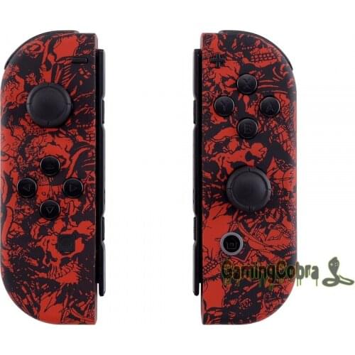 EXtremeRate Soft Touch Grip Demons and Monsters Housing Shell Cover with Full Set Buttons for NS Switch JoyCon Controller