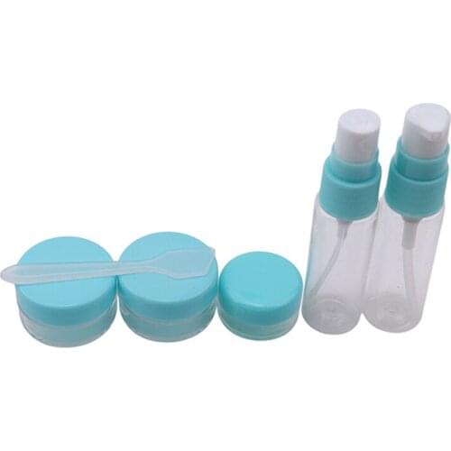 Mini Travel Empty Press Spray Bottles Liquid Shampoo Perfume Pot Portable Shampoo Storage Makeup Refillable Container 6 PCS/Set