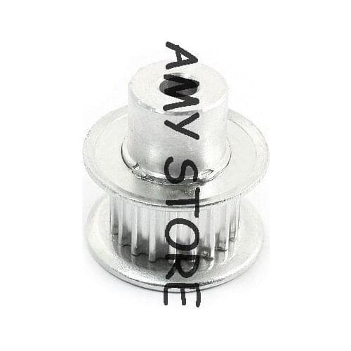 5mm Bore 11mm Width Belt 20-Teeth 20T Flanged Groove Timing Pulley Silver Tone