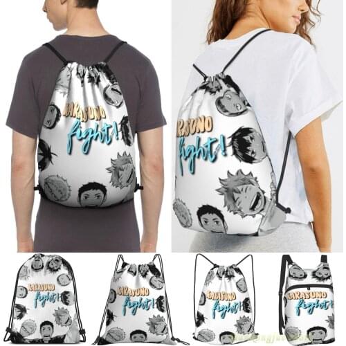 Karasuno Fight! Haikyuu!! Men Outdoor Travel Gym Bag Waterproof Drawstring Backpack Women Fitness Swimming Bag