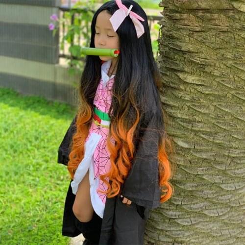 Cosplay Anime Demon Slayer Kimetsu no Yaiba Kamado Nezuko Full Cosplay Including Shoes Mouth Stick Adult Woman Cosplay Costume
