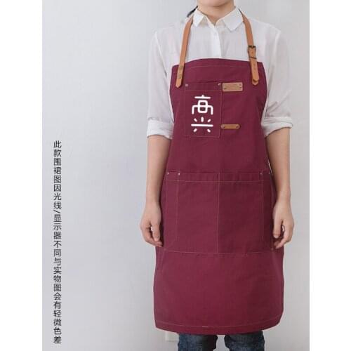 Creative sleeveless apron fashion Korean version of the adult kitchen smock cafe supermarket wear overalls aprons