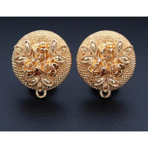 Circle Flower Earrings Post with Hanger Connectors DIY African Women Statement Dangle Hanging Earrings Jewelry Making Findings