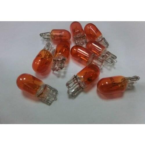 10x 12V 5W T10 194 501 W5W Amber Glass Car Halogen Bulb Automobile Signal Interior Light Lamp Car Headlights Bulbs