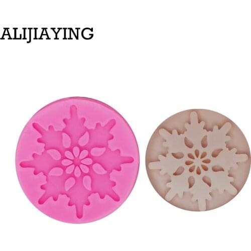 M1304 Christmas snowflake shape Silicone Mould Cupcake Decoration Fondant Mold DIY Cake Decorating Tools dessert tool