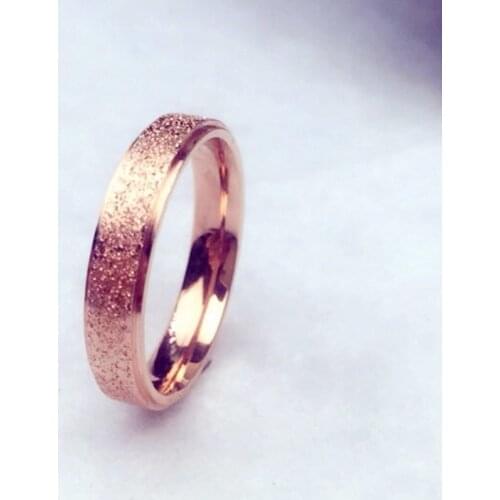 MOREDEAR 4mm 2mm Rose Gold Brush Finish Titanium Stainless Steel Ring Engagement Wedding Charm Rings Men Women Couples Tail Ring