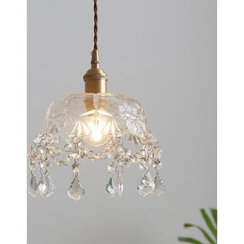 Nordic simple glass pendant lights brass vintage home decorative led ceiling lamps indoor lighting