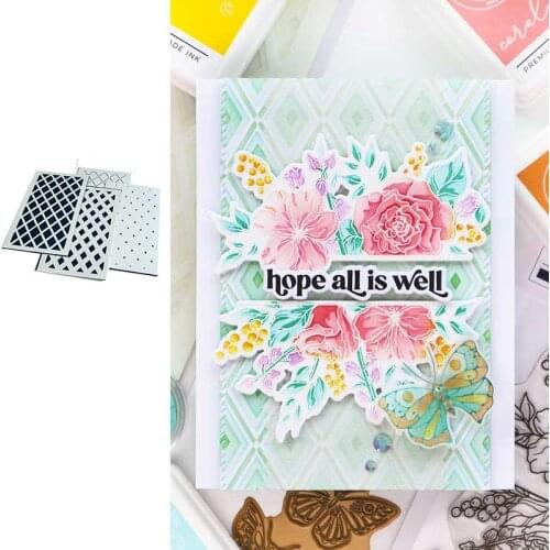 New Arrival 2021 Slimline Diamond Builder Layering Stencil Scrapbook Diary Rhombus Background Stencil Embossing Template DIY