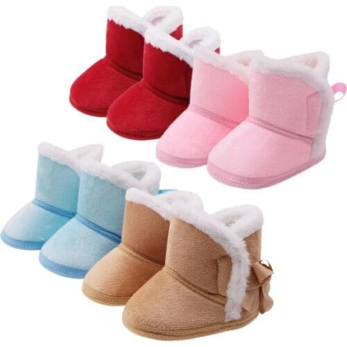 Super Warm Newborn Baby Girls Princess Winter Boots First Walkers Anti-slip Infant Toddler Child Girl Footwear Shoes