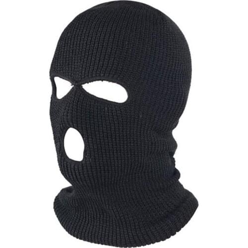 Full Face Cover Ski Mask Hat 3 Holes Balaclava Windproof Knit Beanies Bonnet Winter Warm Unisex Caps