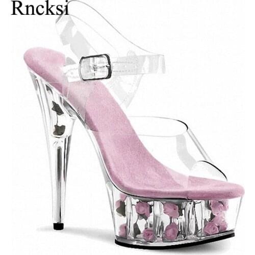 Rncksi Sexy Clear Women Shoes 15CM High Heel Platforms Pole Dance/Performance /Star /Model, Sandals Party / Wedding Sandals