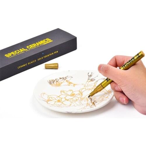 Pottery ceramic gold water pen pottery Glazed paint pen pottery painting pen pottery DIY hand-painted tool hook line pen