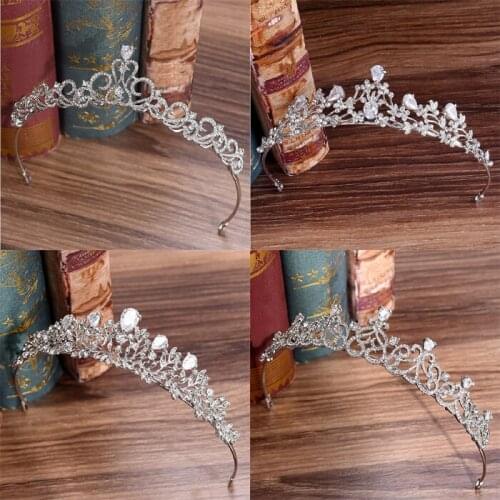 Rhinestone Elegant Bridal Tiaras Crowns for Women Bride Wedding Hair Accessories Princess Diadem Headband Hair Ornaments