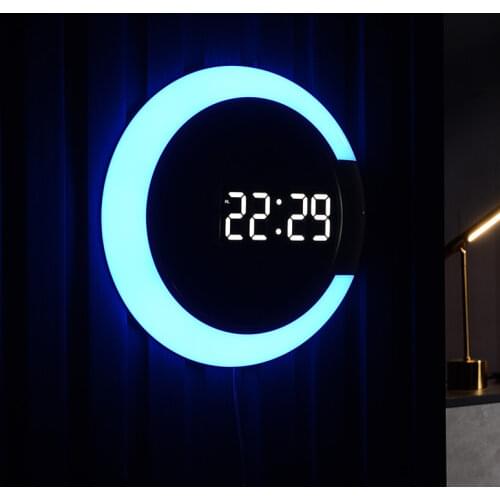 LED luminous electronic clock wall hanging clock living room household fashion luxury simple creative alarm clock
