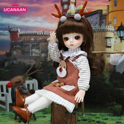 30CM BJD Doll 1/6 Mini 18 Joints Doll With Clothes Set Wig Full Outfits Children Play House Toys Best Gifts For Girls