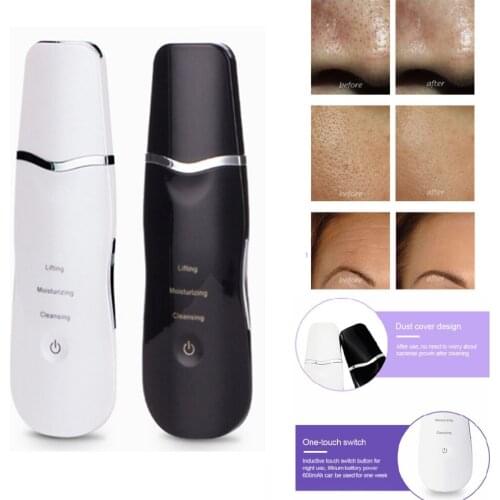 Ultrasonic Face Lift Peeling Shovel Ion Skin Care Scrubber Pore Cleaner Exfoliating Blackhead Remover USB Rechargeable