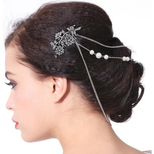 Ethnic Fashion 2018 Bohenia Vintage Jewelry Luxury Acrystal Crystal Long Tassel Flower Bloom Hair Pins Accessory For Women