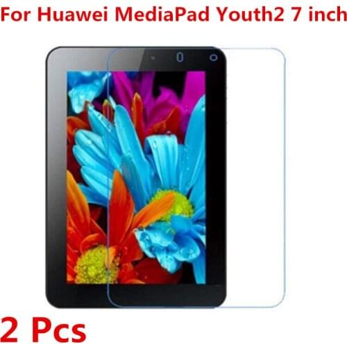2 Pcs 9H tablet Tempered Glass Screen Guard Protector Film For HuaWei MediaPad Youth2 Youth 2 S7-721u S7-721 7'' 7.0inch tablet