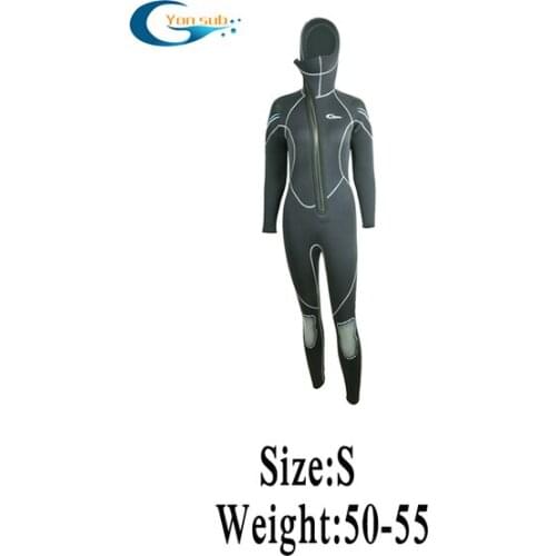 YONSUB Long Sleeves 5MM Neoprene Women Front Zipper Scuba Diving WetSuit Snorkeling Swimsuit Girl Underwater Suit With Hood