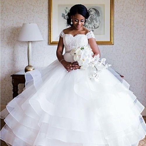 Vestido De Novia 2021 Ball Gown Western Tiered Wedding Dresses Ruffle Lace Bridal Gowns Robe De Mariage Trouwjurk Gelinlik Nice