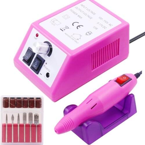 1 Set Electric Nail Drill Kit Manicure Machine Strong Pedicure UV Gel Cuticle Remover Low Noise Nail File Tool Set Equipment