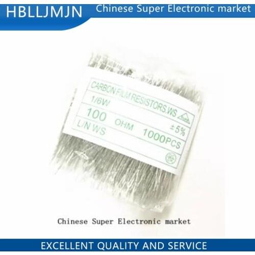 1000PCS 1/6W = 1/8W 10K , 10K ohm Carbon Film Resistor 0.125W 5% ( 1K 10K 2K2 3K3 4K7 10K 22K 47K 100K 220K 330K 100R 22R 47R