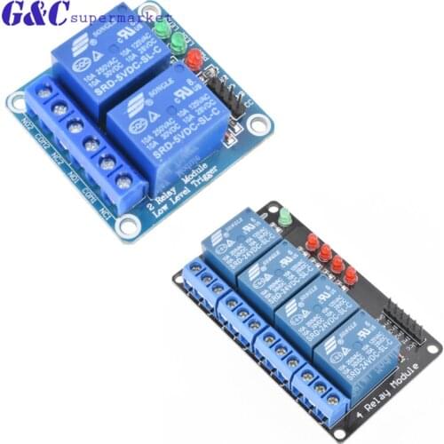 2 4 Channel Relay Module Interface Board Shield For Arduino 24V Low Level Trigger One PIC AVR DSP ARM MCU DC AC diy electronics