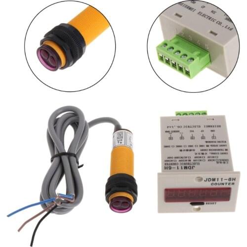 6-Digit LED Display 1-999999 Counter Adjustable NPN Photoelectric Sensor Switch