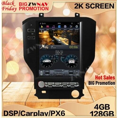 128G Tesla Screen For 2015 2016 2017 2018 2019 Ford Mustang Android Head Unit Car Multimedia Player GPS Video Audio Radio Stereo