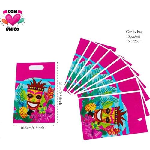 CONUNICO Birthday Tropical Party Photobooth Props Party Supplies Invitation Card Garland Candy Bag Hawaii Aloha Summer HI3526