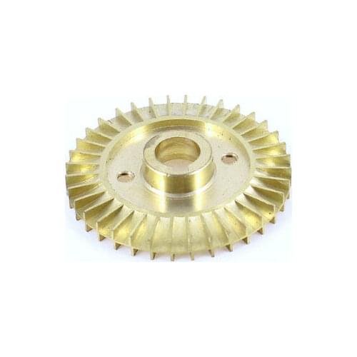Water Pump Part Dual Two Side 60mm Dia. Gold Tone Brass Impeller
