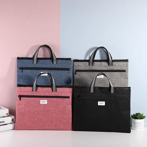 Double-layer zipper bag office business document bag handbag student test paper storage classification file desk organizer bag